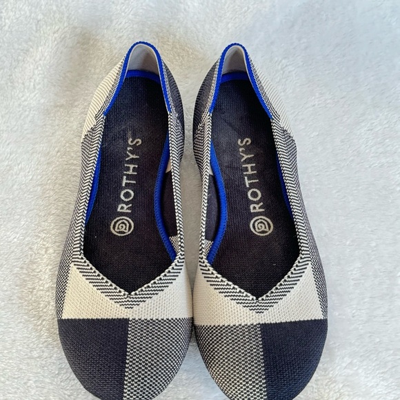 Rothy's The Flat Captoe Black Color block Textile Size US 8 - Picture 6 of 9